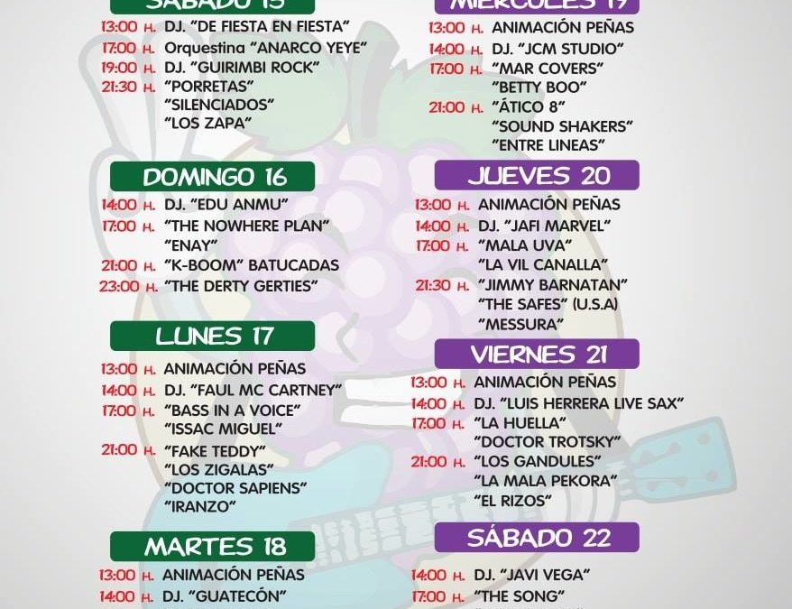 San Mateo 2018 Espacio Peñas 2.0 PROGRAMACIÓN MUSICAL