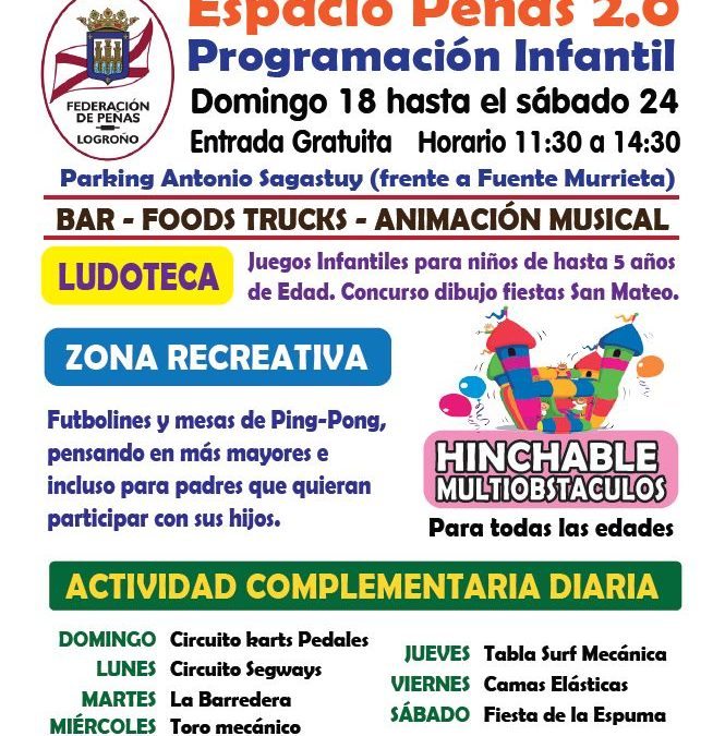 San Mateo 2016 Espacio Peñas 2.0 Programación Infantil